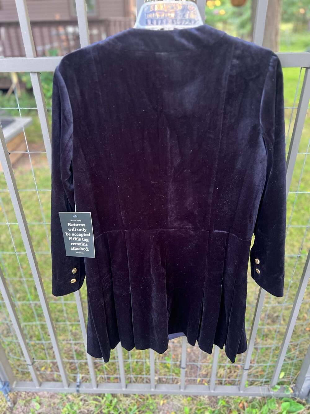 Tuckernuck Navy Velvet Button Front Mini Dress NWT L - Picture 4 of 14